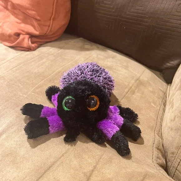 Adorable Purple & Black Halloween Creeper Spider With Cute Large Eyes - Picture 3 of 7